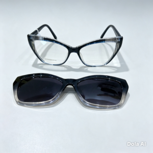 Armação em Acetato Clip on Azul