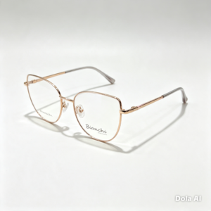 Armação em Metal Estilo Gatinho Rosé Gold