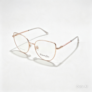 Armação em Metal Estilo Gatinho Rosé Gold